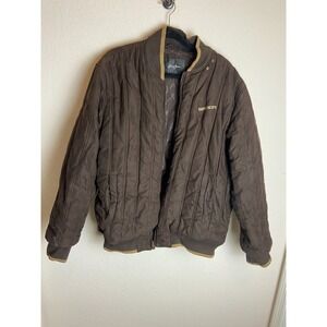 Sean John Mens Bomber Jacket Brown Size XL Zipper Puffer Aviator Full Zip